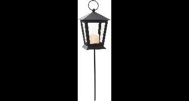 Star Trading lantaarn Serene, graflicht, metaal, zwart, LED, timer, geel, voor buiten, 40 cm