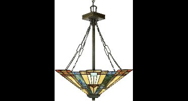 Bohemian Hanglamp - Steady Lighting - Glas - Bohemian - E27 - L: 44.5cm - Voor Binnen - Woonkamer - Eetkamer - Brons