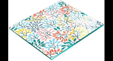 Decoratieve glazen keukensnijplank met bladeren en takjes, 60x52 cm