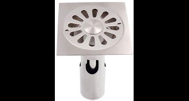 KARZO - Diepwaterafvoervloer 120 x 120 mm vierkante douchezeef roestvrij staal geurbestendig voor badkamer, toilet en keuken