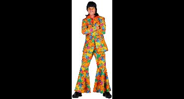 Hippie Kostuum Flower Power Volwassenen Unisex Multi Kleuren Koningsdag Maat S