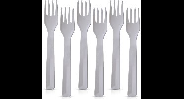 Tafelvorken Plastic Grijs 18 cm 6 stuks - Vorken - Tafelvork - Tafelvorken - Vork