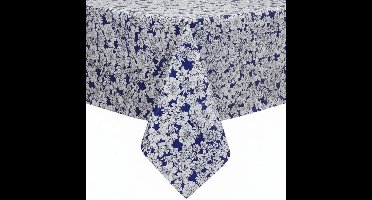 Protecttable - Mexicaans Tafelzeil Vintage Floral Donker Blauw 120x250cm - Tafelkleed Afwasbaar - Kunststof