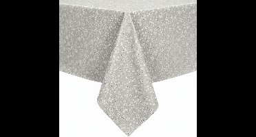 Protecttable - Tafelzeil Bloemetjes Grijs 140x140cm - Tafelkleed Afwasbaar - Kunststof