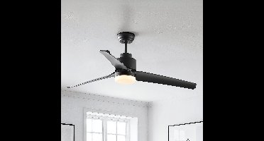 Zwarte plafondventilator met afstandsbediening incl. LED - Akira
