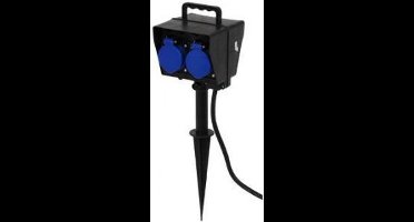 Plieger  - Tuin Contactdoos met grondpin -  Tweevoudig IP44 - Kerstverlichting buiten