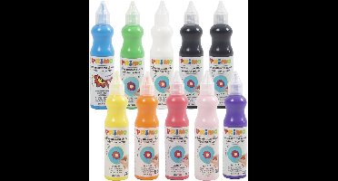 Raamverf - Verf Voor Ramen - Raamdecoratie - Verf Op Waterbasis - Kinderen Verf -Verschillende Kleuren - Creatieve Verf - 10 Verf Tubes - 75ml Per Tube