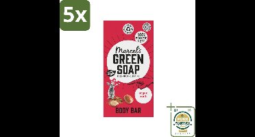 5 x Marcel's Green Soap - Body Bar - Argan & Oudh - Verzorgend & zacht - 150 gr - Grootverpakking - Body Bar - Argan - Oudh - Natuurlijke Zeep - Vegan Zeep
