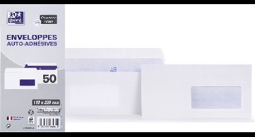 Oxford Enveloppen, DL, 110 x 220 mm, 80 g, zelfklevend.