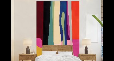 Behang - Fotobehang Kleurbanen - Verticaal - Kleurrijk - Breedte 145 cm x hoogte 220 cm
