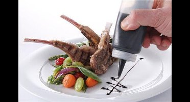 HENDI Dispenserflacons set van 3, transparant, 0,7 liter voor saus