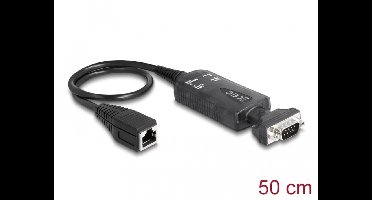 Delock Converter Ethernet LAN RJ45 10/100 Mbps jack to serial RS-232 DB9 male with nuts