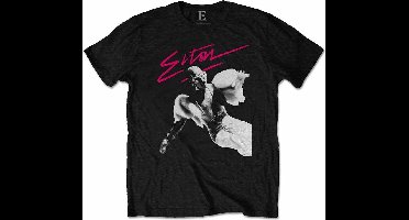 Elton John - Pink Brush Heren T-shirt - L - Zwart