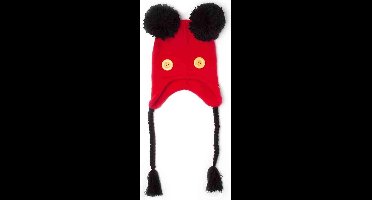 Disney Mickey Mouse - Novelty Laplander Beanie Muts - Rood/Zwart