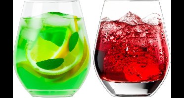 Excellent Houseware Drinkglas - 10x - transparant - kunststof - 515 ml