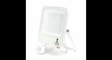 LED buitenlamp met sensor - schijnwerper 50W (=500W) - Daglichtwit 6500K - 4.700 lm - 110° - IP65 - wit