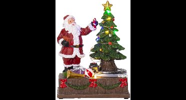 Star Trading Kersttafereel 'Kidsville', Kerstman met kerstboom, roterend, RGB, H 18,5 cm