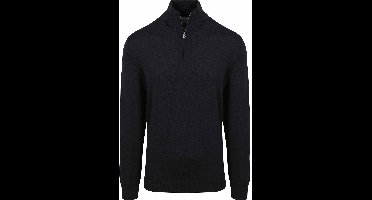 King Essentials The Michael Half Zip Pull Merino Zwart - Maat L - Heren - Pullovers