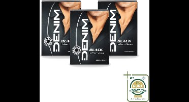 3 x Denim – Aftershave – Black – 100 ml - Wasstrips - Aftershave - Aftershave Man - Aftershave Voor Mannen - Aftershave Na Scheren - Scheren Aftershave
