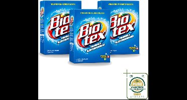 3 x Biotex - Voorwas & Waskrachtversterker - Waspoeder - Witte en Gekleurde Was - 80 Wasbeurten - Wasstrips - Waspoeder - Voorwas - Waskrachtversterker - Wasmiddel - Eiwitsplitsende Enzymen