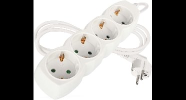 EMOS Verlengsnoer 1,5 m / 4 stopcontacten / wit / PVC / 1,5 mm², P0421R