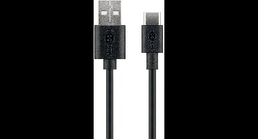Goobay USB-C oplaad- en synchronisatiekabel (USB-A naar USB-C) 1 m, 15 W, 3 A, geschikt voor apparaten met een USB-C-poort, zwart