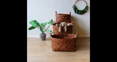 Kidsdepot Opbergmanden Set - Kess - Bruin (3 Stuks)