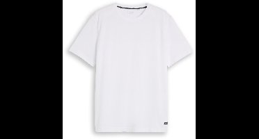 Tom Tailor - Piqué T-shirt met logobadge - Maat L - White