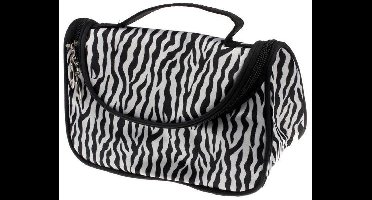 Scoby - Make Up Tasje - Toilettas met Spiegel - Cosmeticatas - Beautycase - Makeup Bag - Opbergetui - Zebraprint