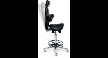 Ergonomische Zadelstoel Ergoline Premium Zwart op Wielen Hoge uitvoering (70-84cm) / Zonder voetensteun / Standaard wielen