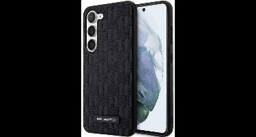 Karl Lagerfeld Saffiano Serie - Telefoonhoesje - Zwart - Metalen Logo - Luxe Design