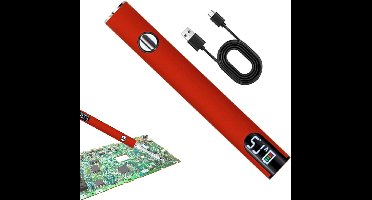 Soldeerbout Set - Soldeerpen Elektronica - Elektronica Repareren - LED Display Temperatuur - 650 mAh Batterij - Zwart