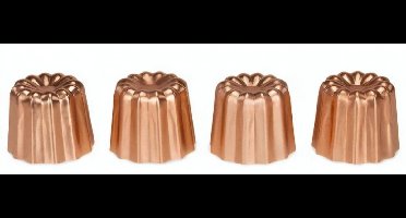 Patisse - Canelé-vormen - 4,5 cm - Staal - Koper - 4-delig