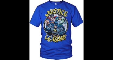DC Comics Justice League Heren Tshirt -XL- Team Blauw