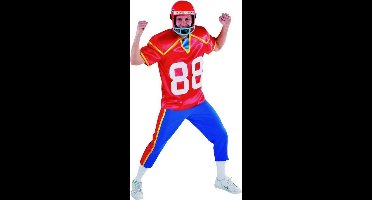 Magic By Freddy's - Rugby & American Football Kostuum - American Football Wide Receiver - Man - blauw,rood - Large - Carnavalskleding - Verkleedkleding