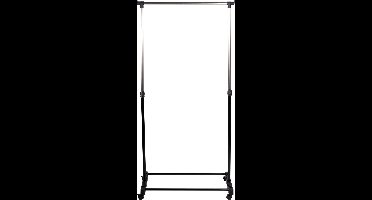 Kledingrek - op Wielen - in Hoogte Verstelbaar 87-162 cm - Zwart/ Zilver