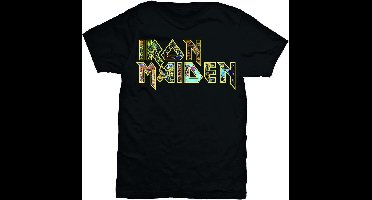 Iron Maiden - Eddie Logo Heren Tshirt - M - Zwart