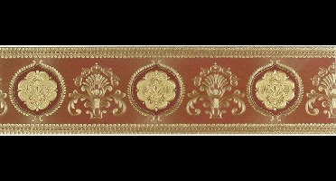 TRADITIONELE KLASSIEKE BEHANGRAND - Metallic Goud Rood  - AS Creation Only Borders