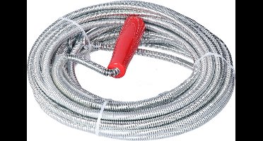 Bruder Mannesmann Rioolveer gootsteenontstopper - metaal - 10 meter - dia 9 mm - ontstoppingsveer