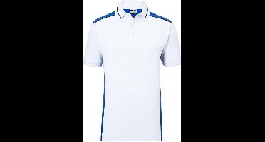 James and Nicholson Heren Werkkleding niveau 2 Polo (Wit/royaal blauw)