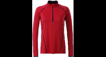 James and Nicholson Dames/dames Sport Top met lange mouwen (Rood/zwart)