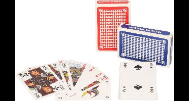 Clown Games speelkaarten - 6x stuks - rood en blauw - karton - pesten/pokeren