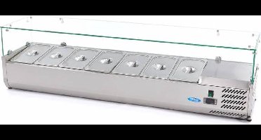 Opzetkoelvitrine - 160 cm - 7 x 1/3 GN Bakken