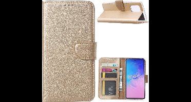Hoesje Geschikt Voor Samsung Galaxy S10 Lite (2020) Hoesje met Pasjeshouder - Goud