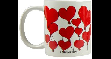 Arti Casa Mok Hartjes 300 Ml Keramiek Wit/rood