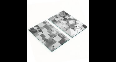 Keukenplanken van gehard glas met decoratieve abstracte afbeeldingen, 2x30x52 cm