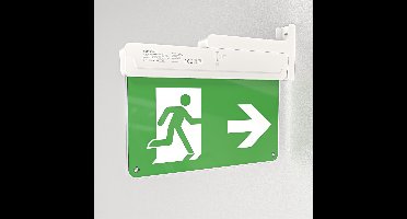 HOFTRONIC – Tumu Noodverlichting – 1,3 watt – 6000K daglichtwit – Met accu en vluchtwegaanduiding – Inclusief muurmontagekit – IP20 – Testknop – Polycarbonaat – 230V