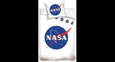NASA Logo Dekbedovertrek - Eenpersoons - 140x200 cm - Wit