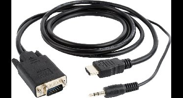 HDMI naar VGA + 3,5mm Jack kabel / zwart - 3 meter