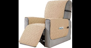 Home & Marker - Stoelhoes - Fauteuil Hoes - Zetelhoes - Stoelhoezen met Armleuning - Fauteuil Beschermer - Beige - LUXSIT